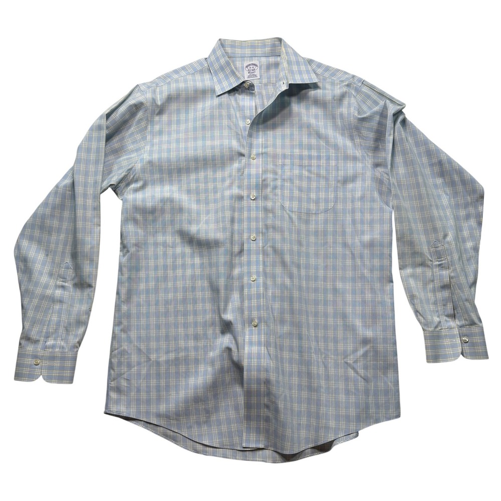 Brooks Brothers Non-Iron Supima Cotton Plaid Dress Shirt 16-35 #1111 - Picture 1 of 9